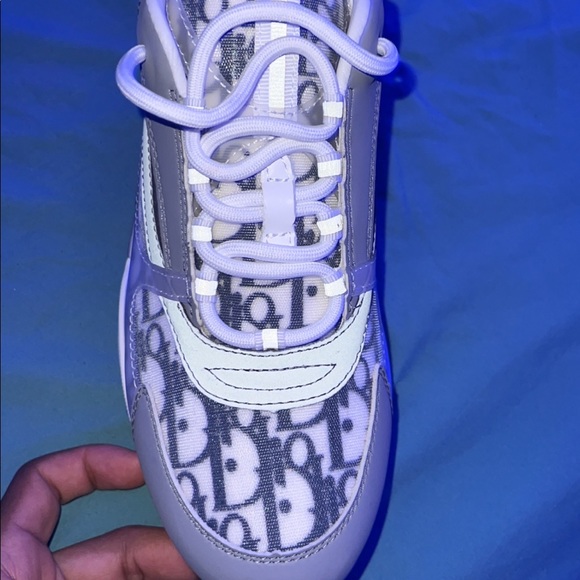 Dior B22 sneaker in white technical knit with blue and white, size 9 in men. - Picture 3 of 4